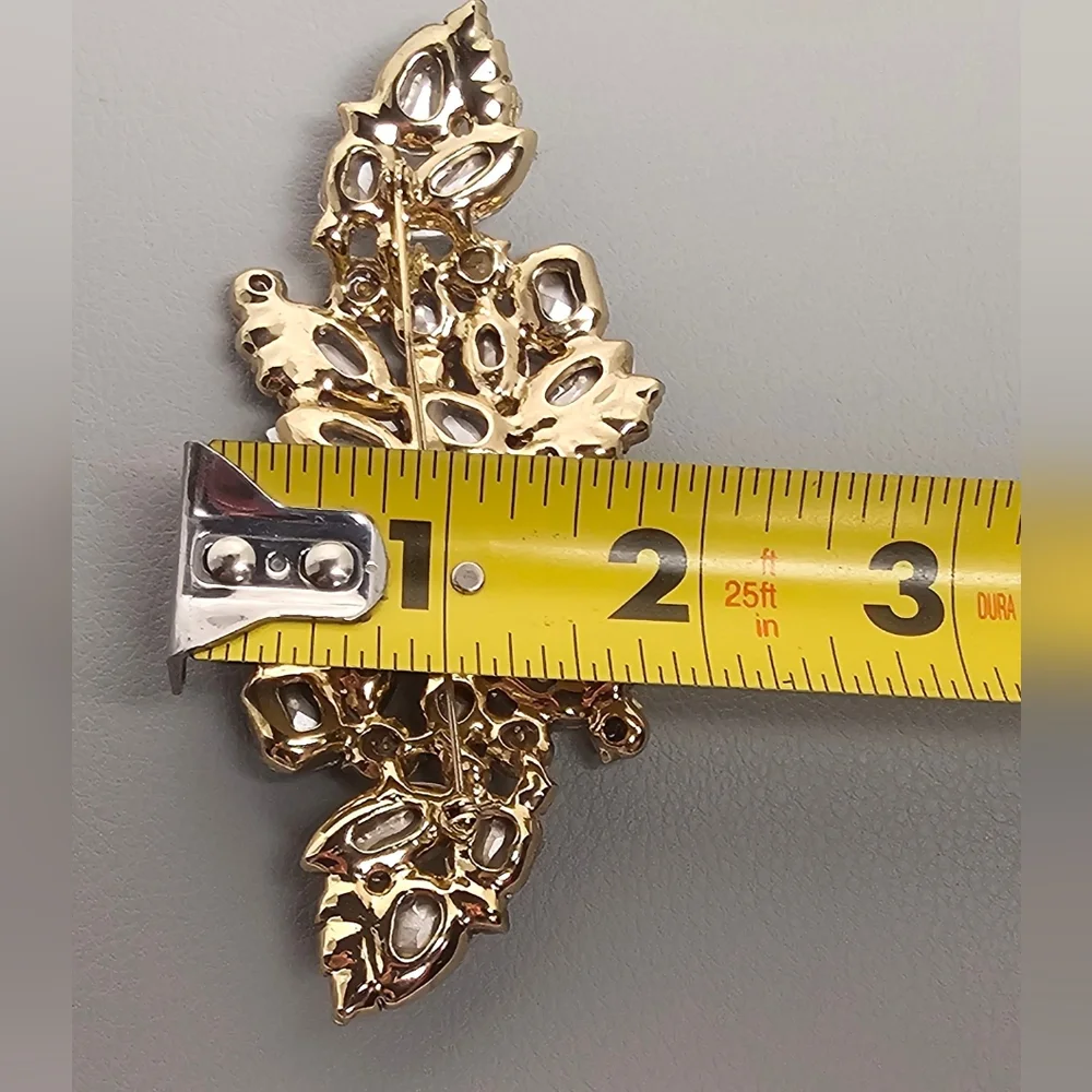 [M. Haskell For INC] Large Gold Crystal Cluster Statement Brooch/Pin